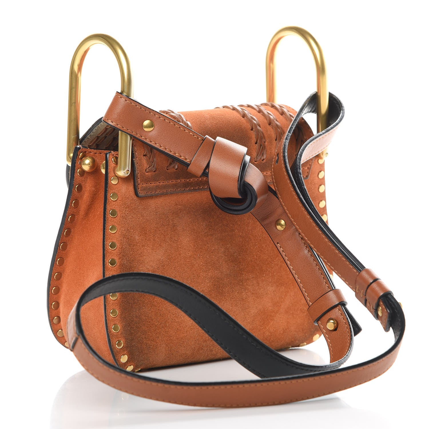 Chloe Suede Calfskin Braided Mini Hudson Shoulder Bag Caramel 3 of 15