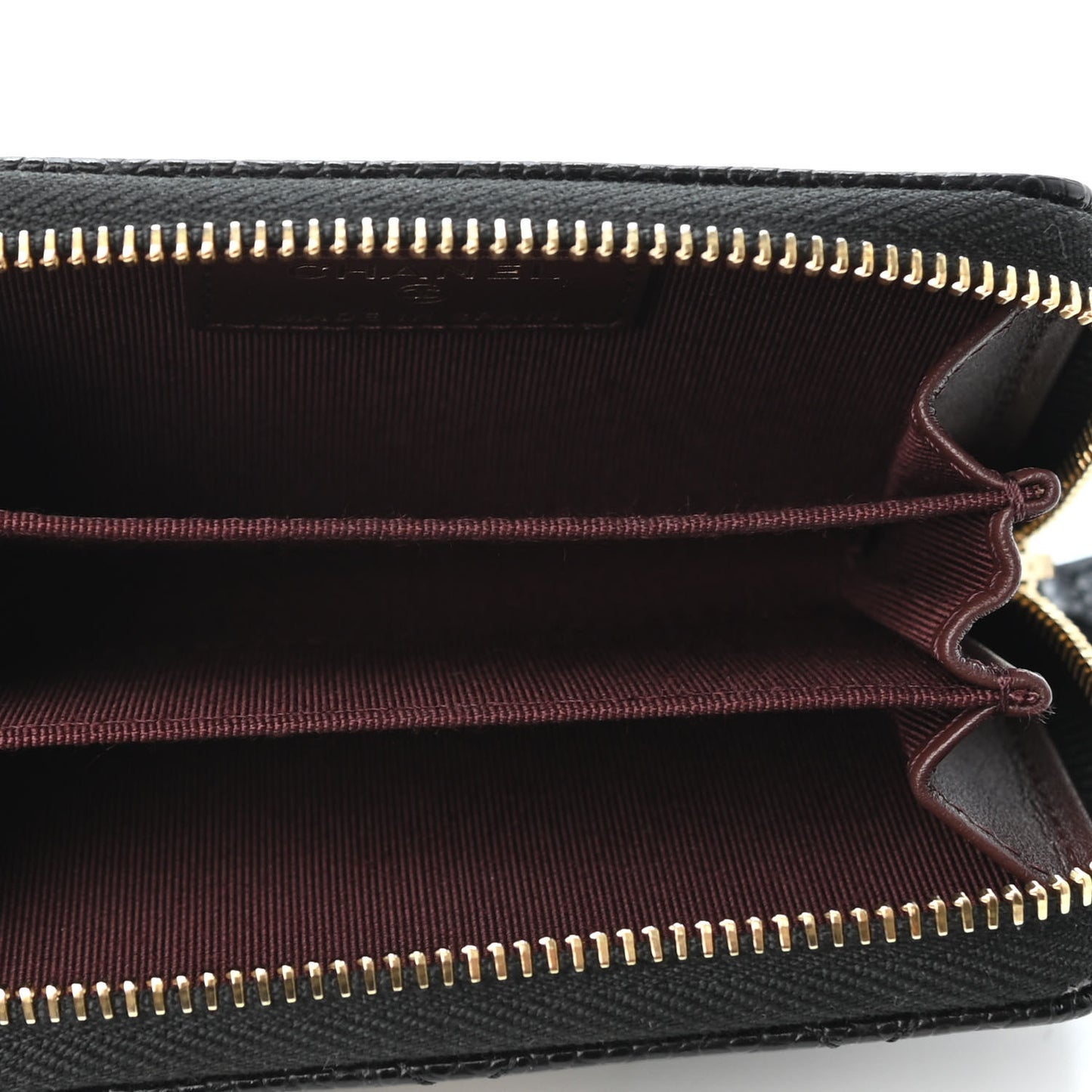 Caviar Quilted Zip Coin Purse Black