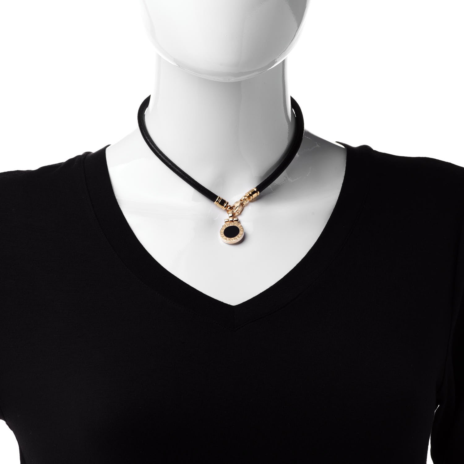 Bulgari 18K Yellow Gold Onyx BVLGARI BVLGARI Cord Pendant Necklace 2 of 5