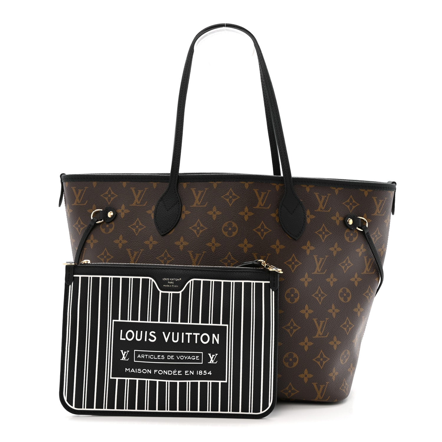 Louis Vuitton Monogram Calfskin Neo Neverfull Inside Out MM Black
