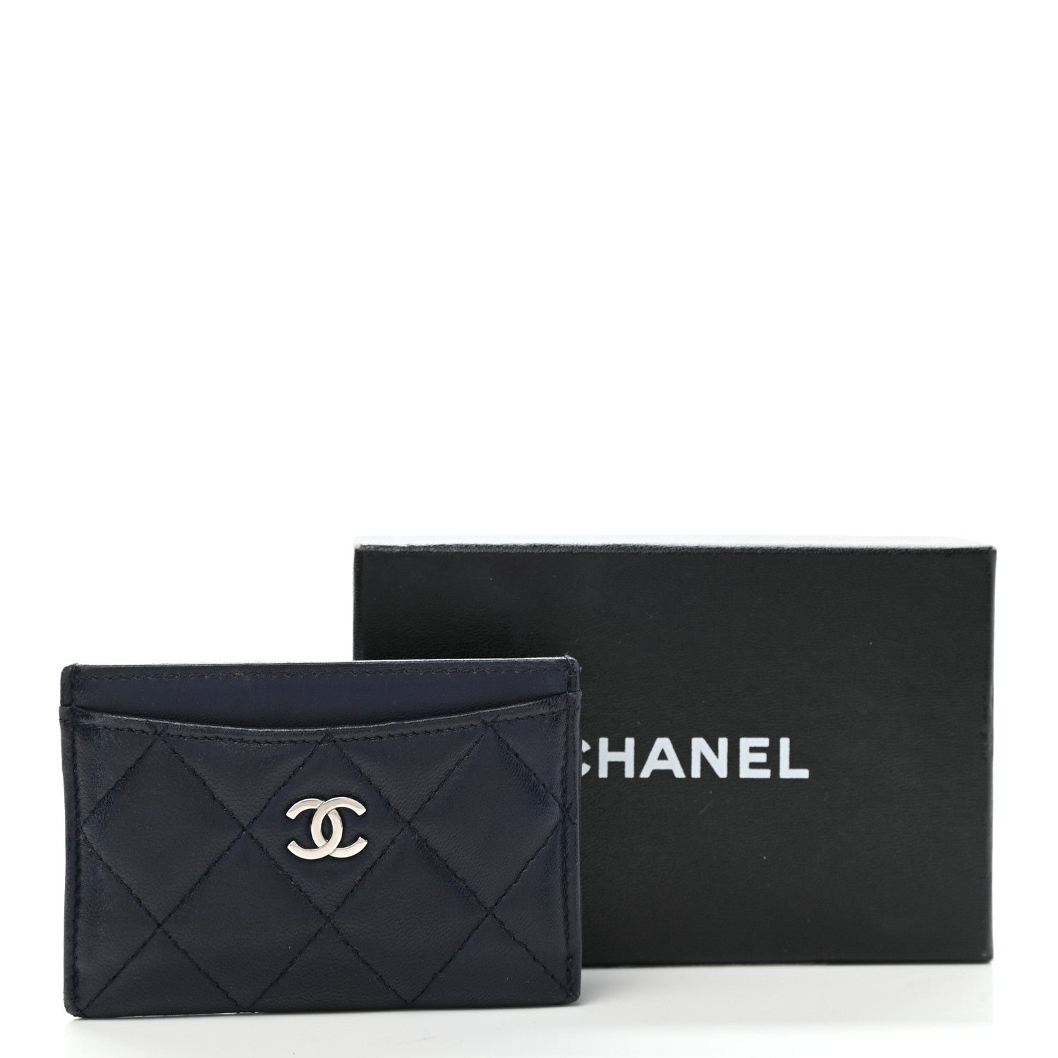 Chanel Lambskin Quilted Card Holder Blue 11 of 11