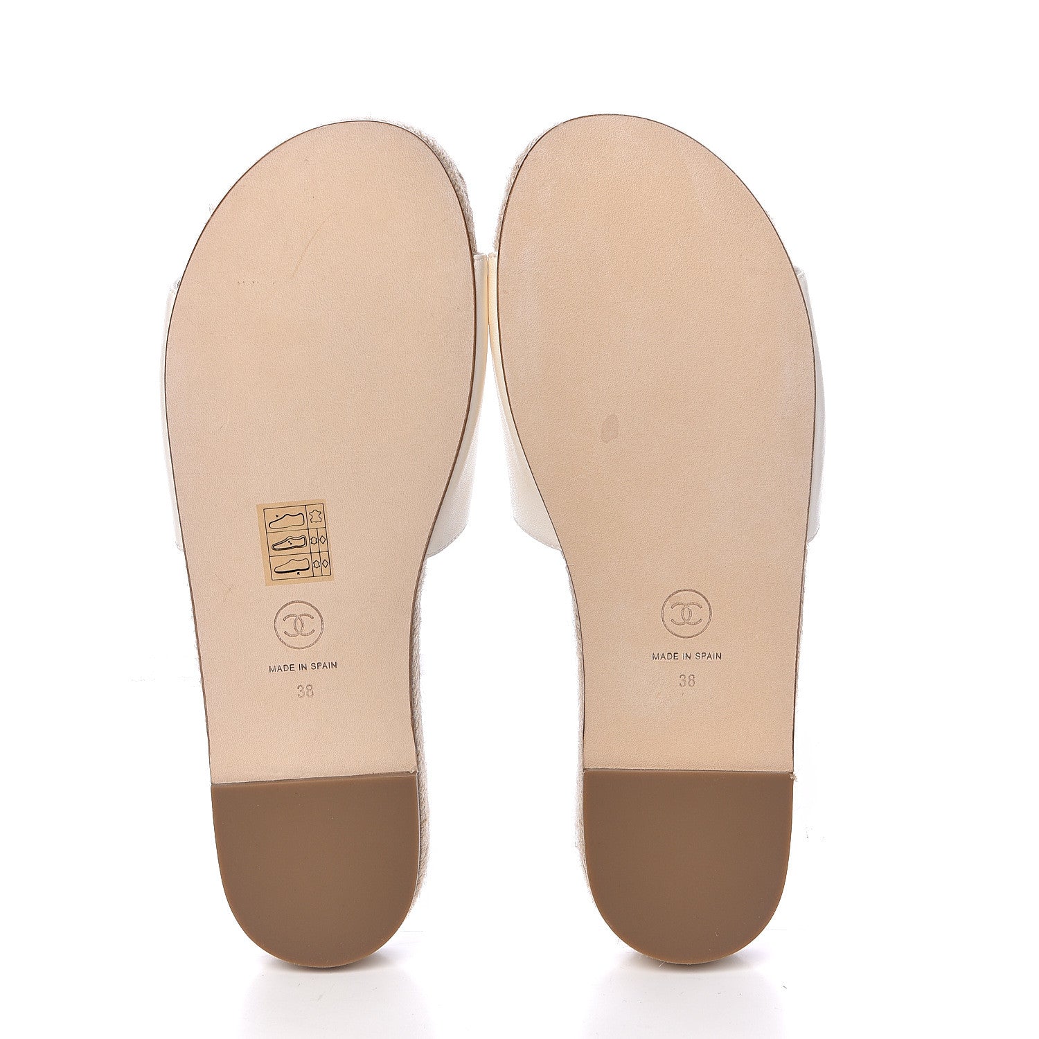 Chanel Lambskin Pearl CC Espadrille Slip On Sandals 38 Ivory 6 of 12