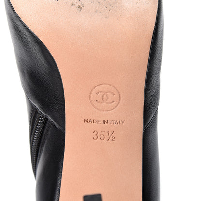 Chanel Lambskin Patent Cap Toe Short Ankle Boots 35.5 Black 8 of 12