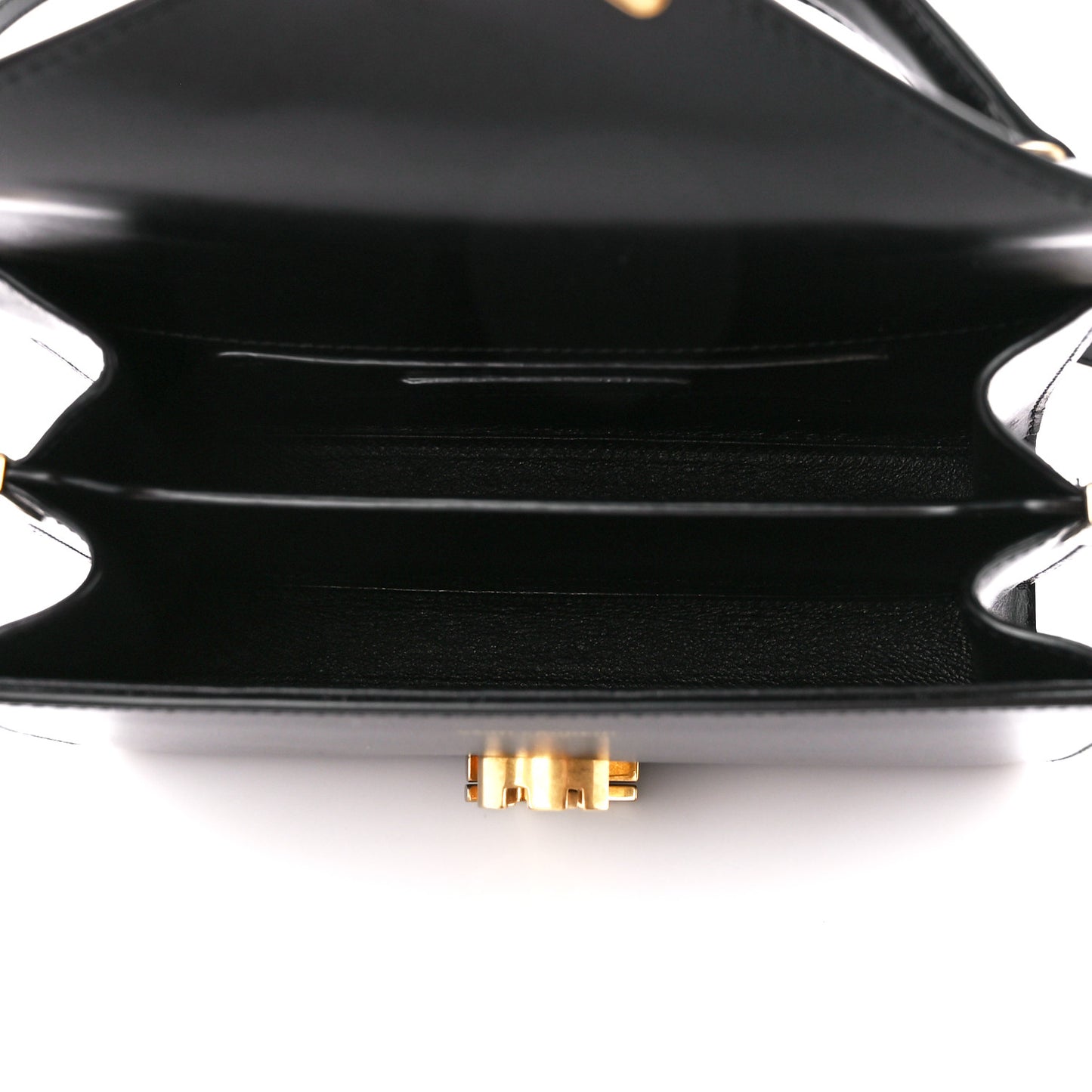 Calfskin Mini Classic Monogram Cassandra Top Handle Black