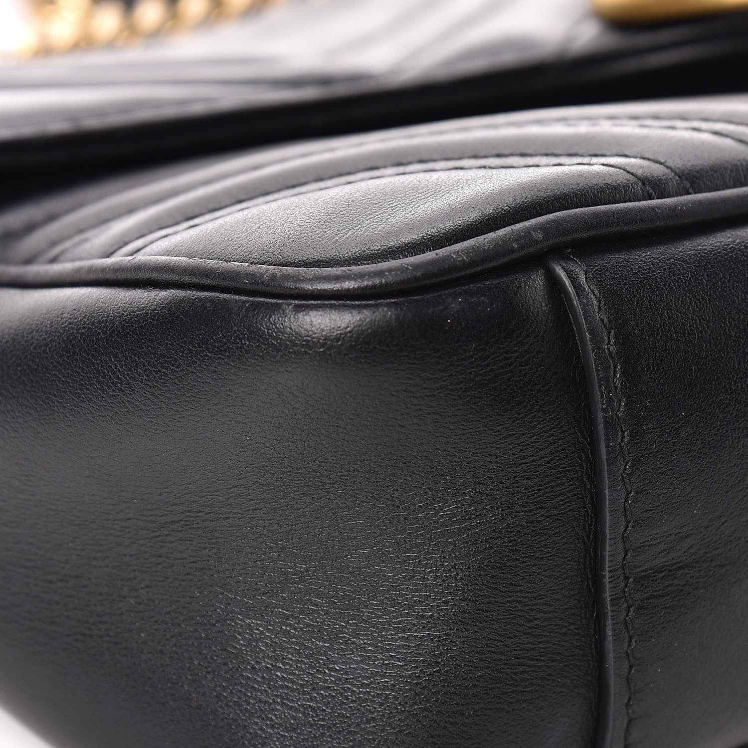 Gucci Calfskin Matelasse Small GG Marmont Shoulder Bag Black 11 of 14