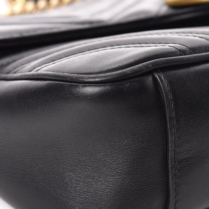 Gucci Calfskin Matelasse Small GG Marmont Shoulder Bag Black 11 of 14