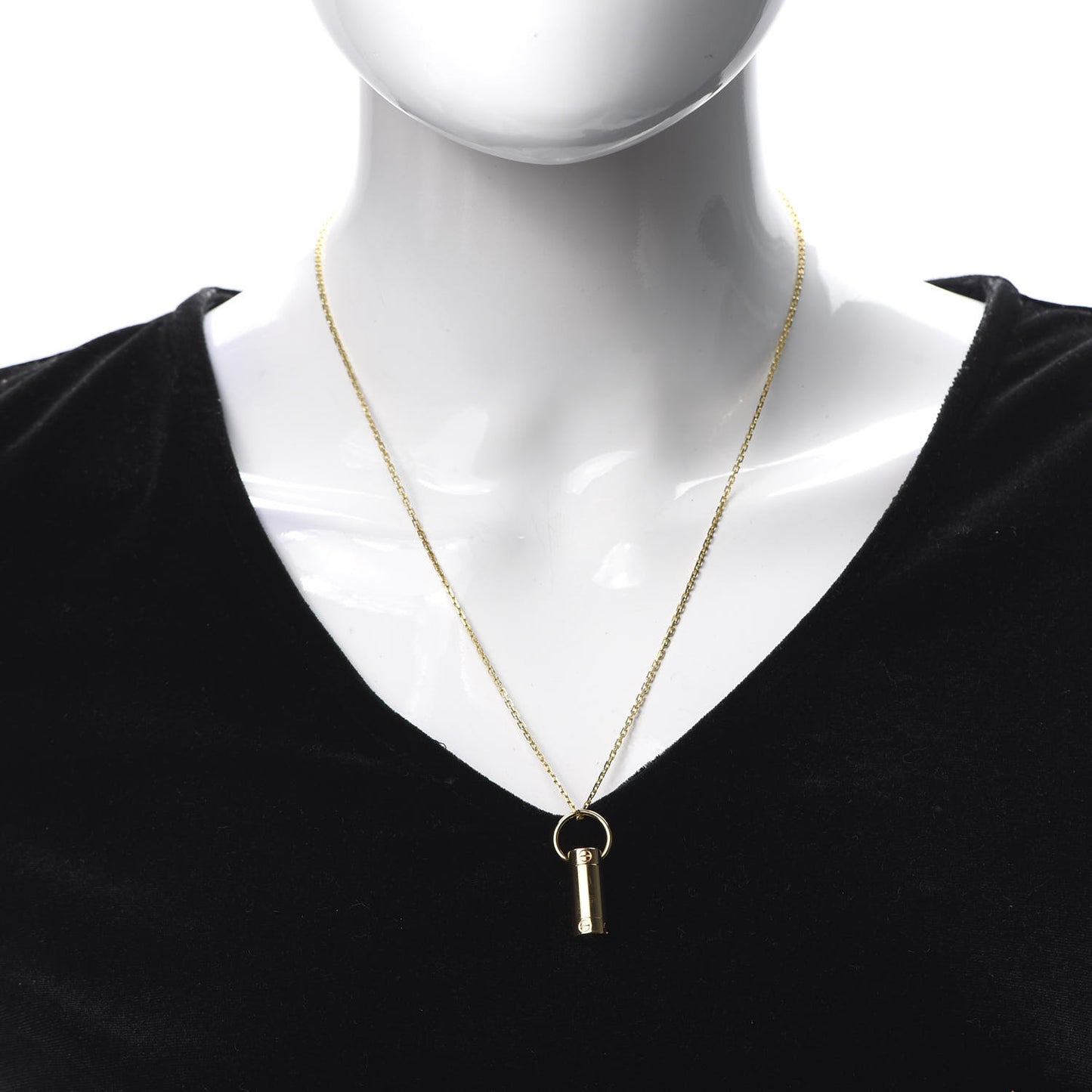 18K Yellow Gold LOVE Screwdriver Charm Pendant Necklace