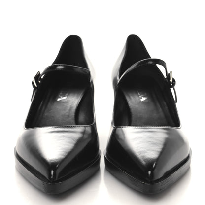 Prada Spazzolato Mary Jane 45mm Pumps 38.5 Black 3 of 8