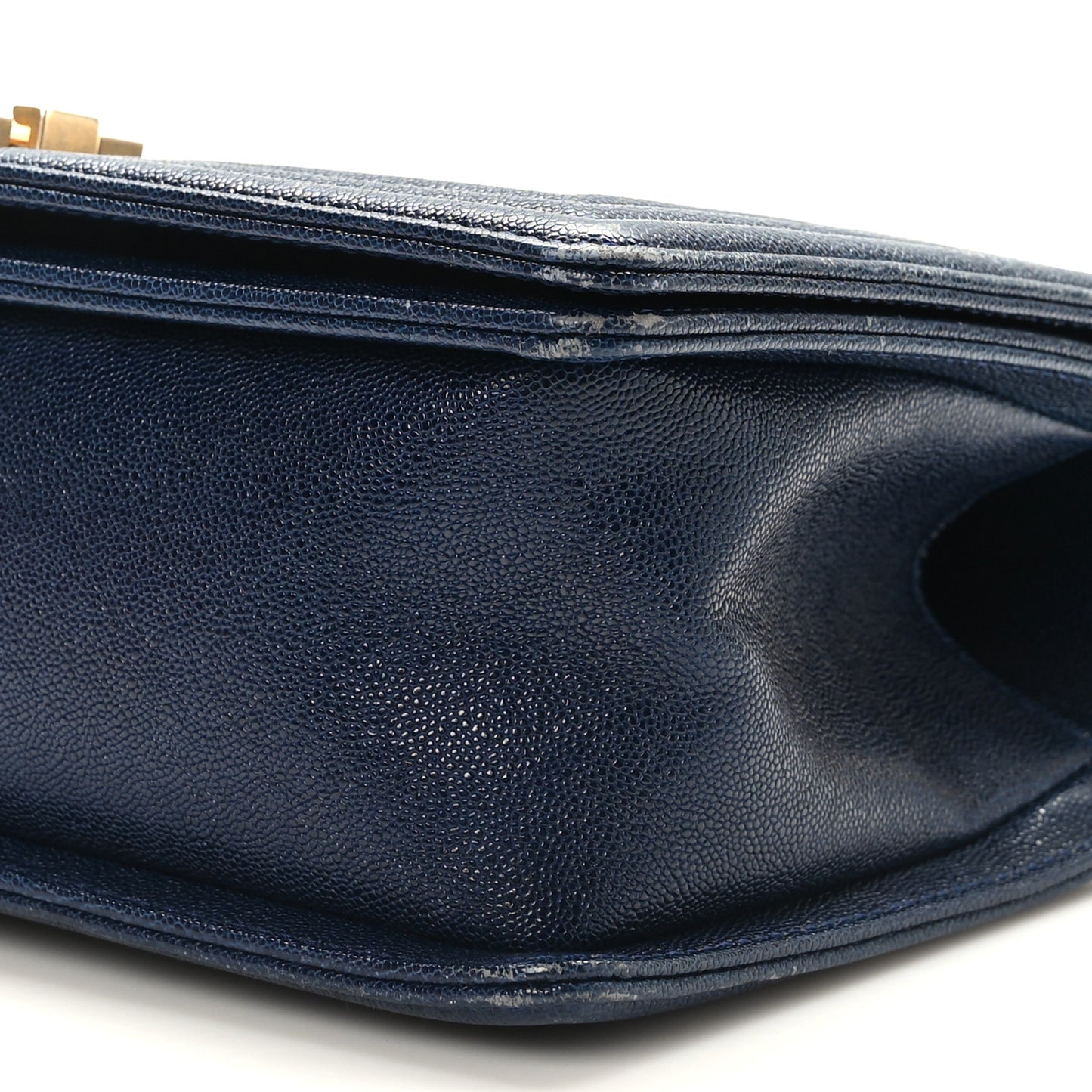 Caviar Quilted Medium Boy Flap Navy