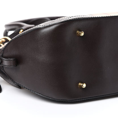 Burberry Haymarket Check Small Orchard Bowling Bag Chocolate 9 of 18