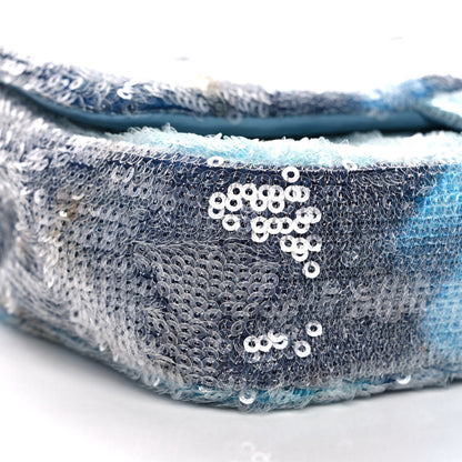 Chanel Sequin Mini Waterfall Flap Light Blue 9 of 13