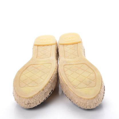 Chanel Lambskin CC Espadrilles 38 Beige Black 5 of 10