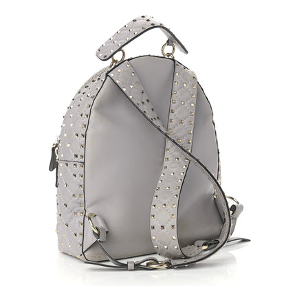 Valentino Garavani Nappa Quilted Medium Rockstud Spike Backpack Pastel Grey 2 of 10