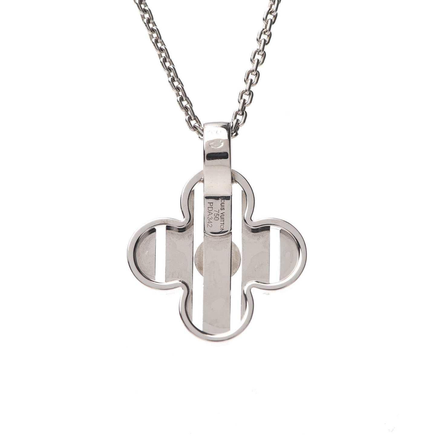 18K White Gold Petite Fleur Pendant Necklace