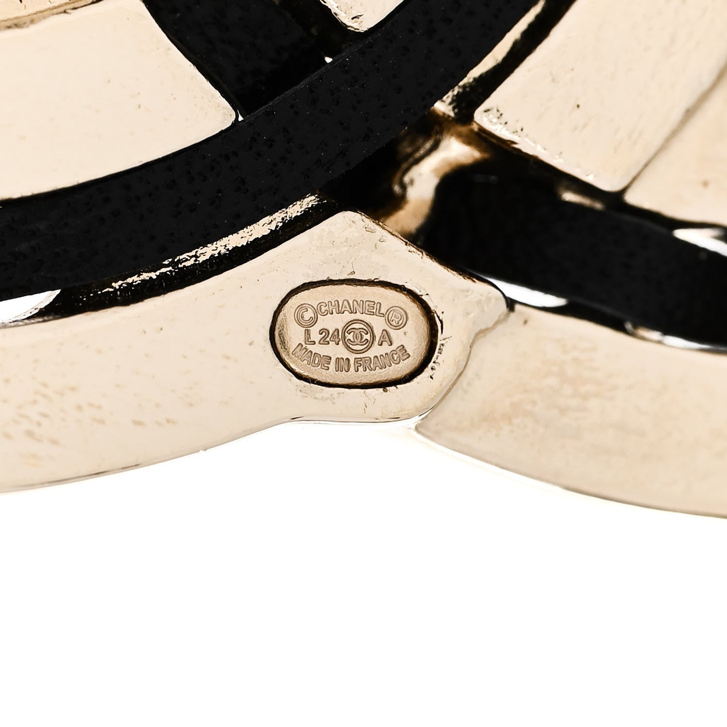 Chanel Lambskin Enamel CC Brooch Gold Black Orange 4 of 4