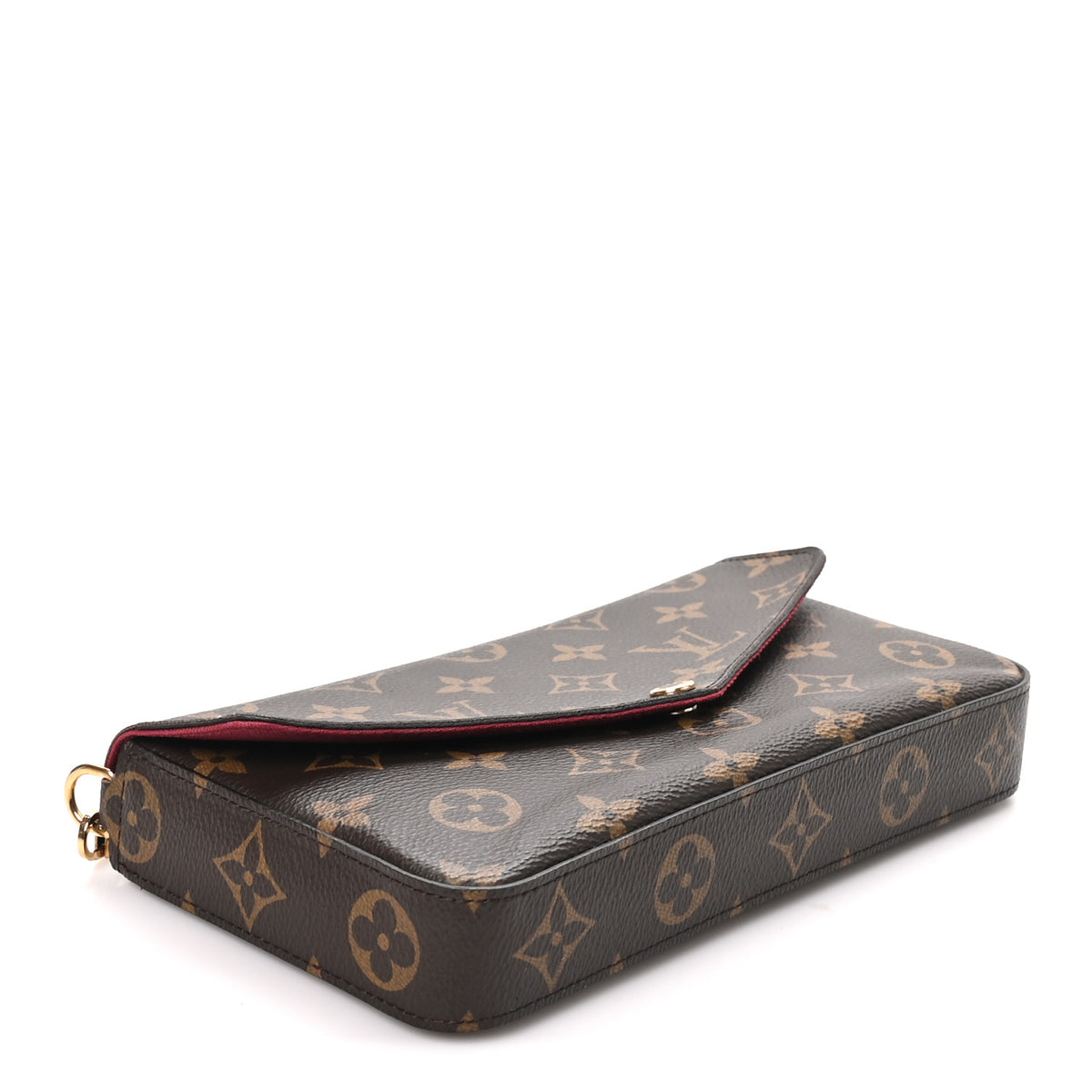 Monogram Pochette Felicie Chain Wallet Fuchsia