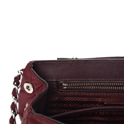 Prada Nylon Tessuto Impuntu Quilted Flap Granato 8 of 18