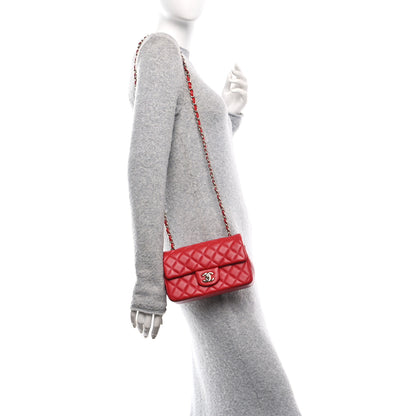 Chanel Lambskin Quilted Mini Rectangular Flap Red 2 of 11