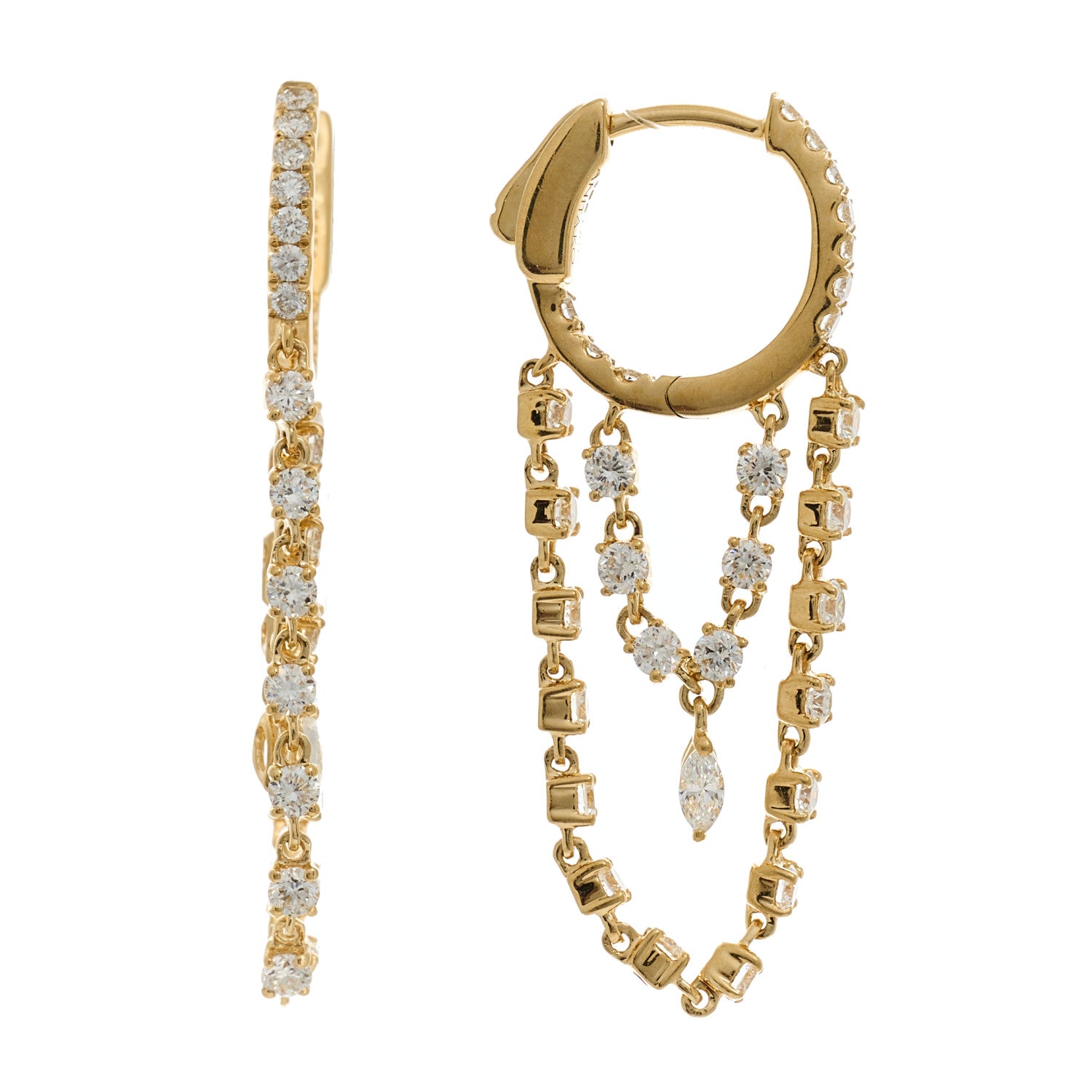 Anita Ko 18K Yellow Gold Diamond Sophia Huggie Earrings 1 of 5