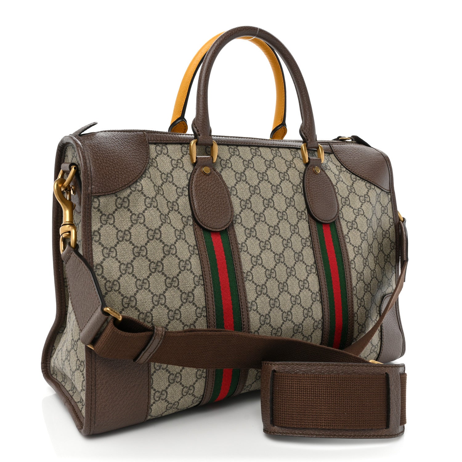 Gucci Soft GG Supreme Monogram Web Neo Vintage Duffle Bag Beige New Acero Crop 2 of 16