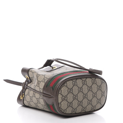 Gucci GG Supreme Monogram Web Mini Ophidia Bucket Bag Brown 4 of 10