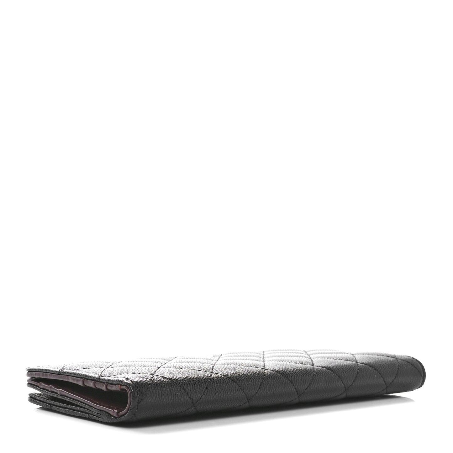 Caviar Quilted Long Zip Wallet Black