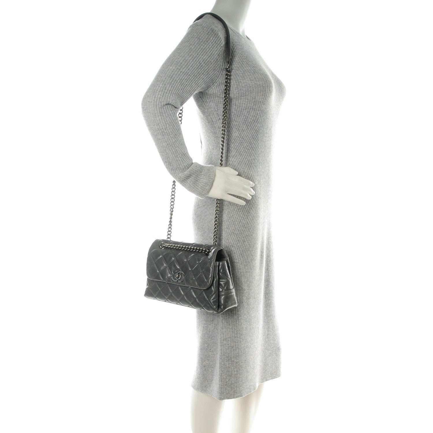 Chanel Calfskin Small Lady Pearly Flap Grey 2 of 8