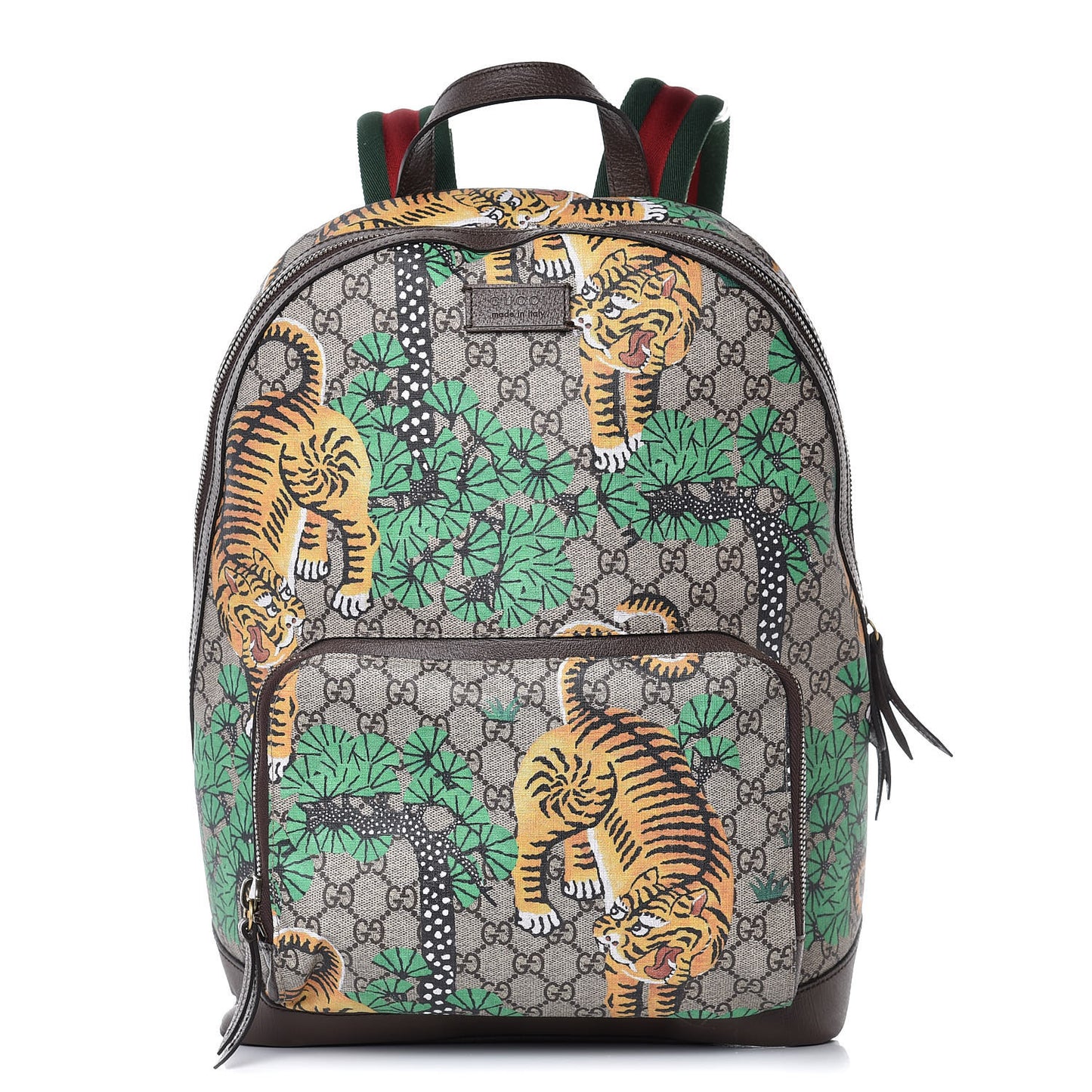 GG Supreme Monogram Bengal Web Day Backpack Beige Yard