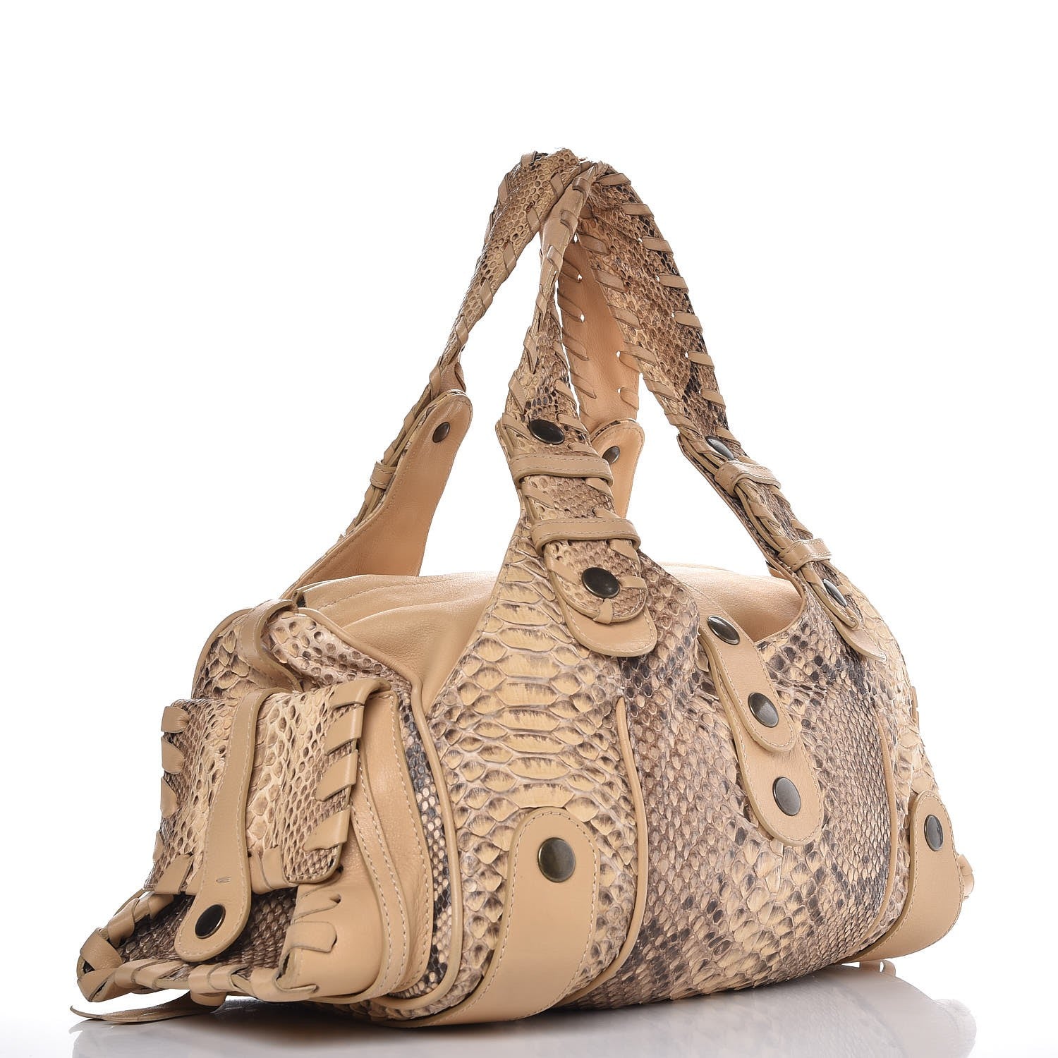 Chloe Python Silverado Shoulder Bag Beige 3 of 8