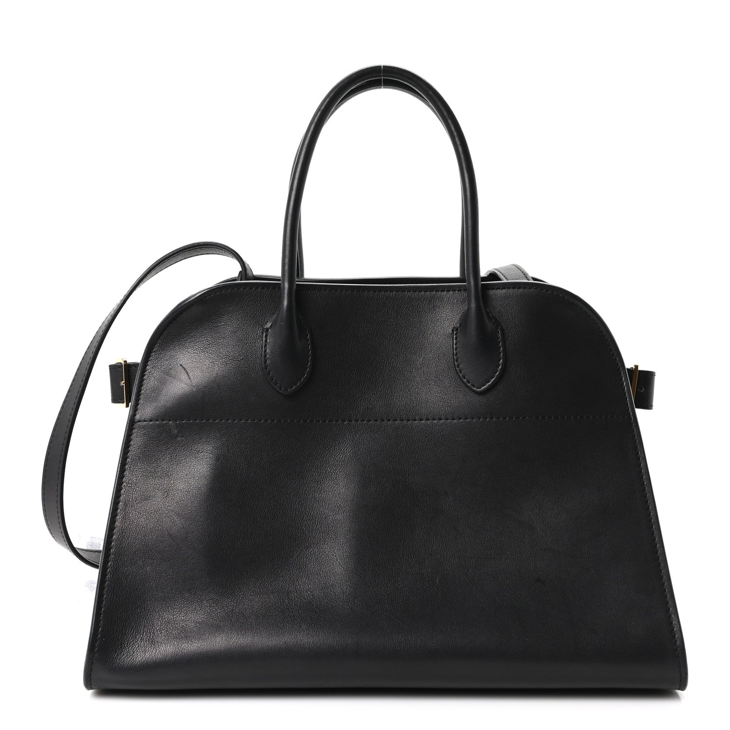 The Row Polished Saddle Calfskin Soft Margaux 12 Black 1 of 9