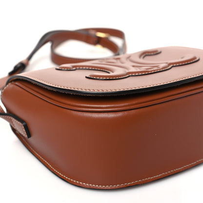 Celine Smooth Calfskin Cuir Triomphe Folco Crossbody Bag Tan 8 of 9