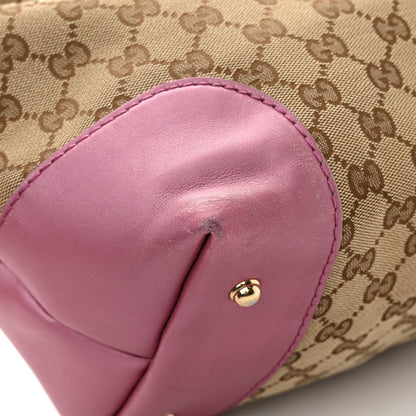 Gucci Monogram Large Heart Bit Charm Top Handle Tote Pink 9 of 23