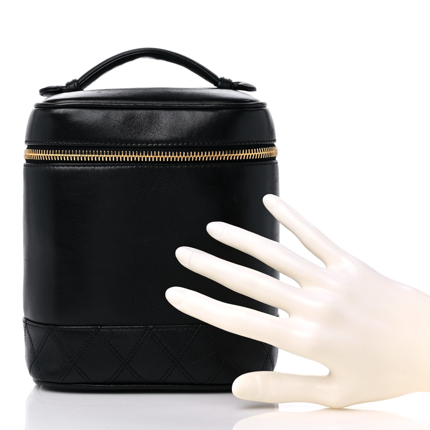Lambskin Vanity Cosmetic Case Black