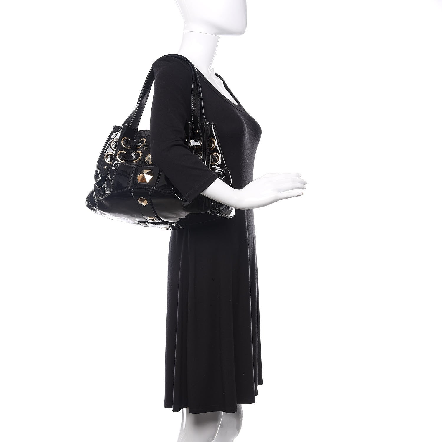 Jimmy Choo Patent Studded Ramona Black 3 of 9