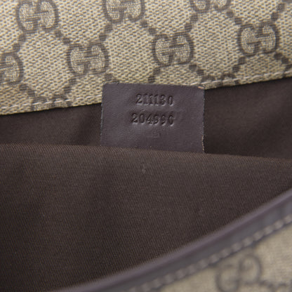 Gucci GG Plus Monogram Web Medium Flap Messenger Beige Dark Brown 7 of 13
