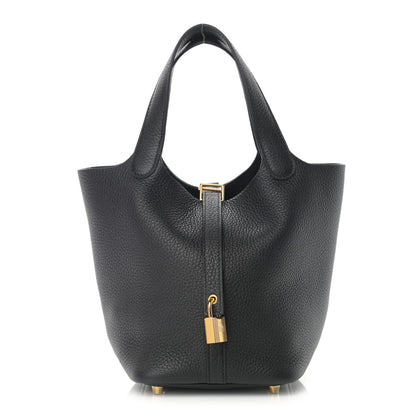 Hermes Taurillon Clemence Picotin Lock 18 PM Black 1 of 11