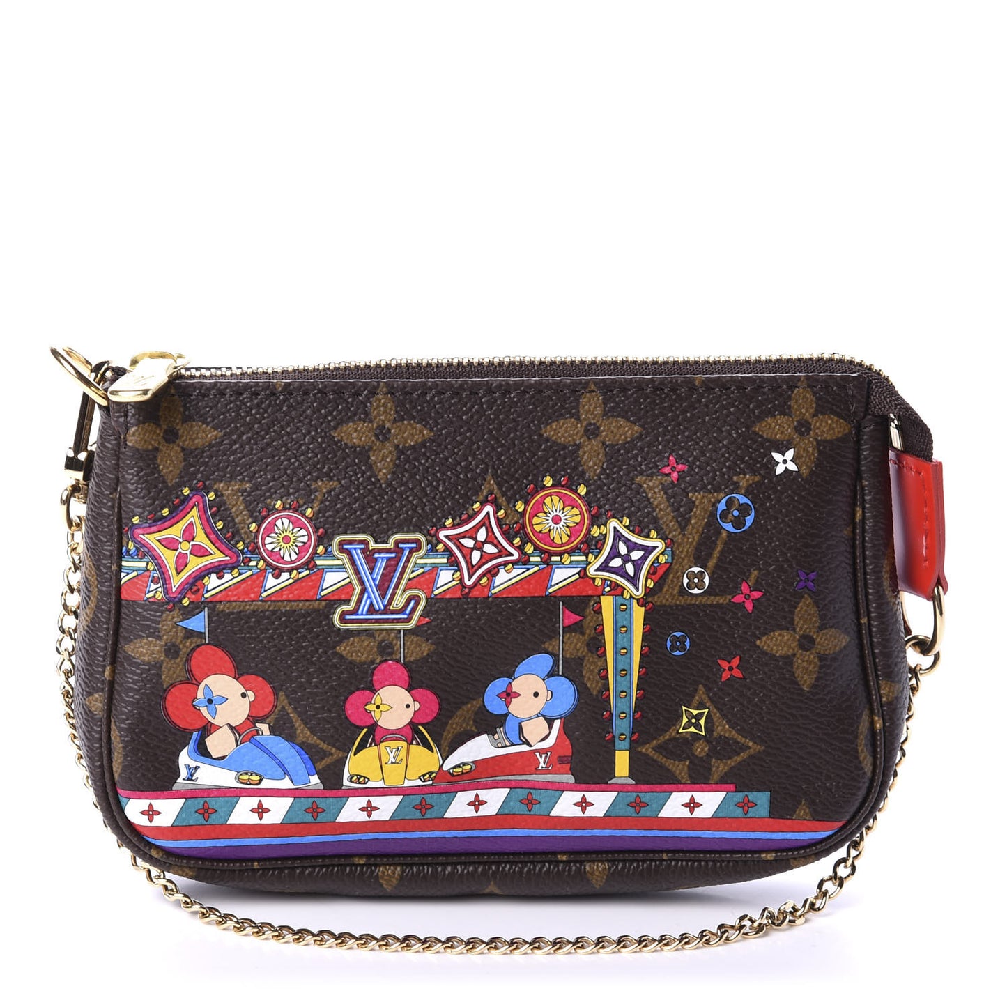 Monogram 2020 Christmas Animation Bumper Cars Mini Pochette Accessories Coquelicot