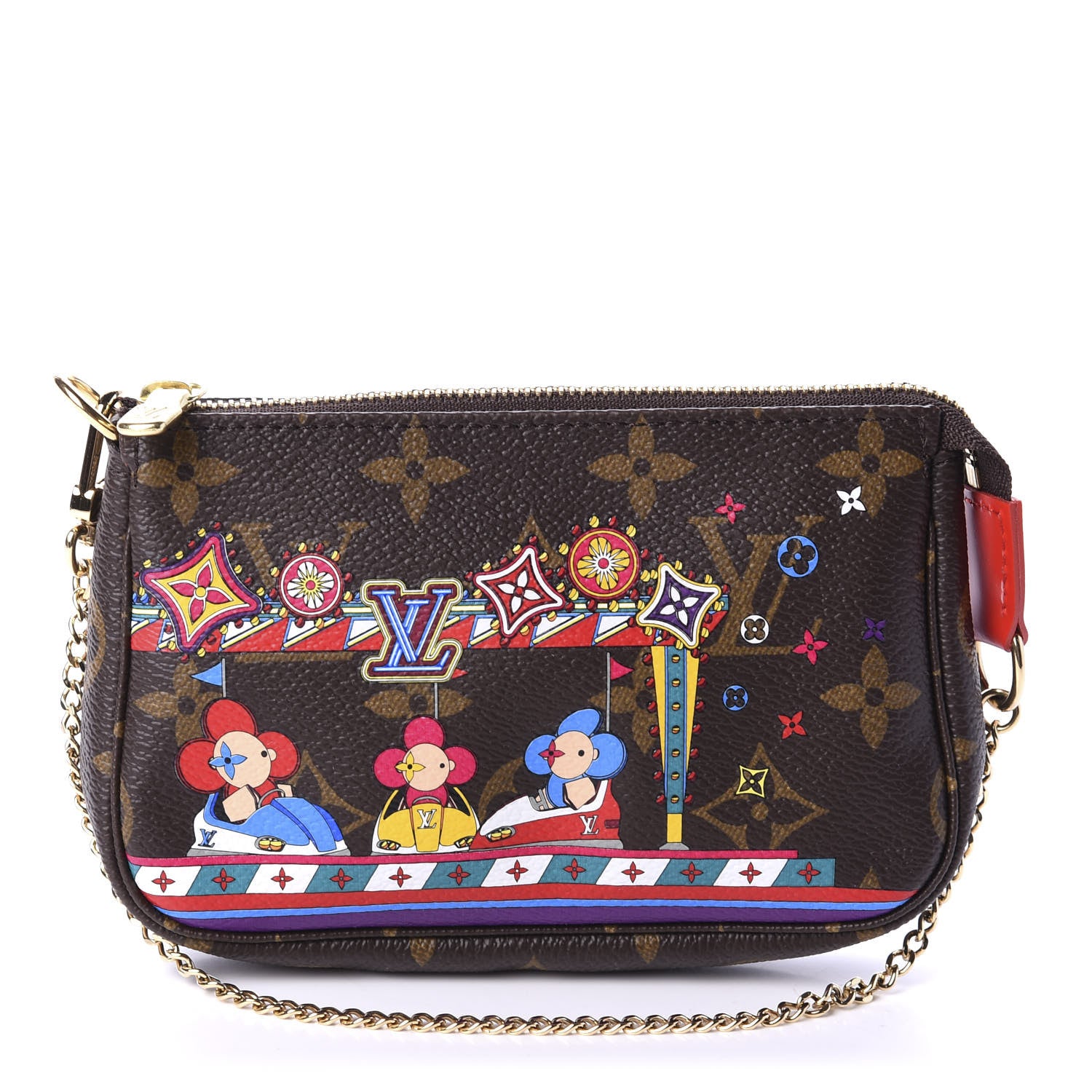 Louis Vuitton Monogram 2020 Christmas Animation Bumper Cars Mini Pochette Accessories Coquelicot 1 of 20