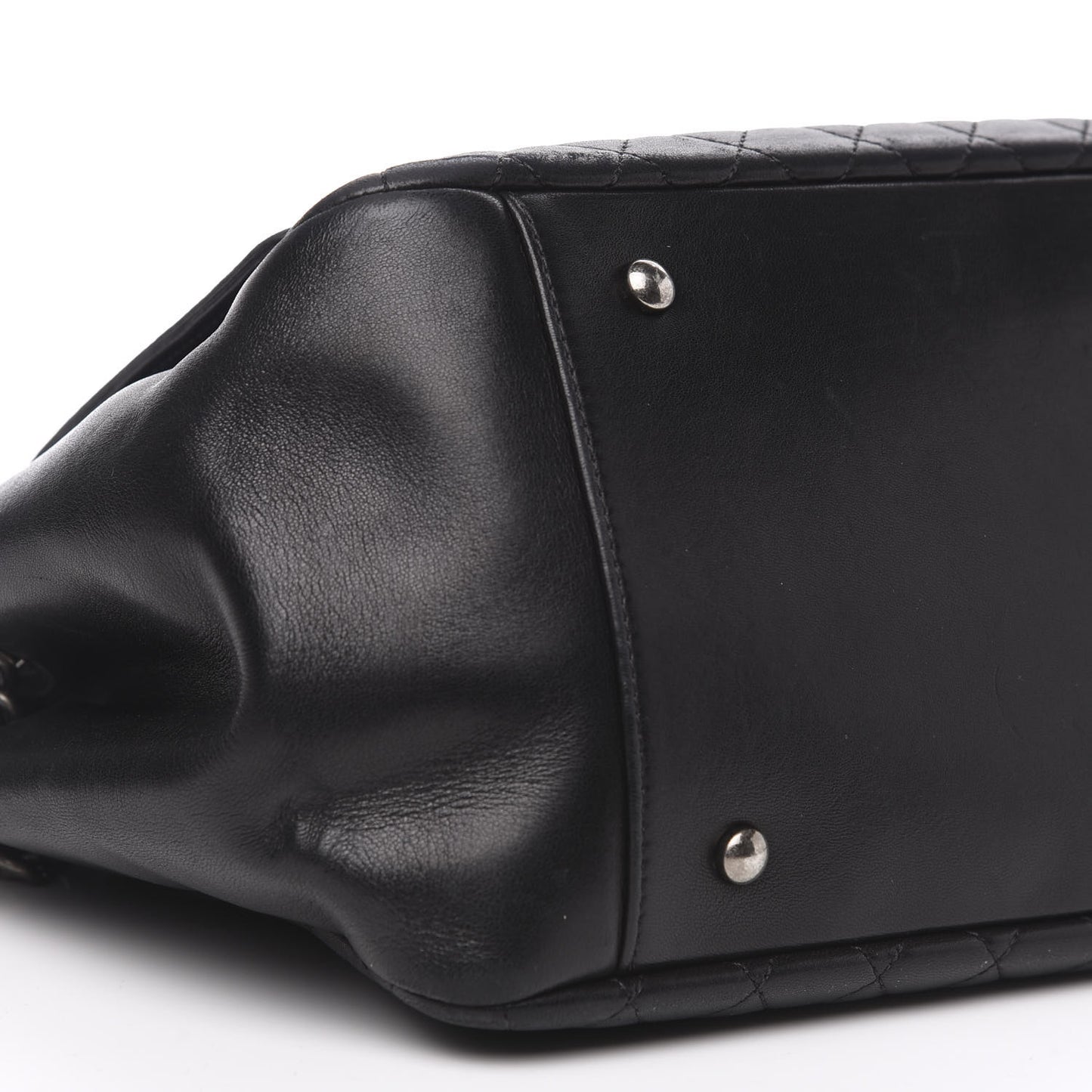 Lambskin Quilted Accordion Boy Flap Black