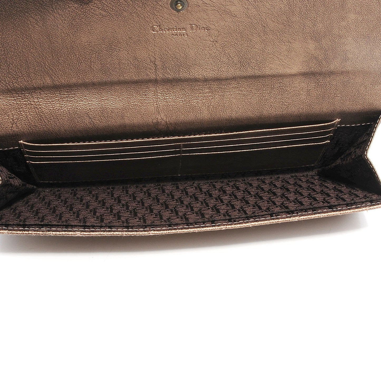 Leather Cannage Clutch Wristlet Gold