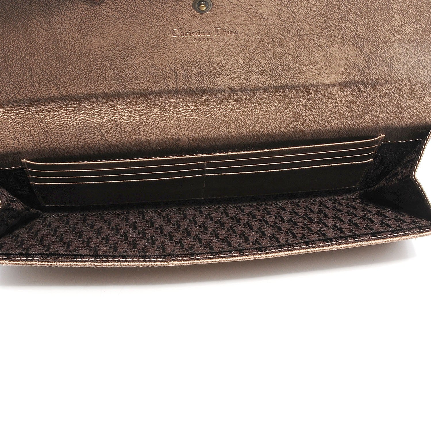 Christian Dior Leather Cannage Clutch Wristlet Gold 8 of 8