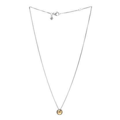 David Yurman Sterling Silver 18K Yellow Gold 8mm Petite Chatelaine Pendant Necklace 3 of 6
