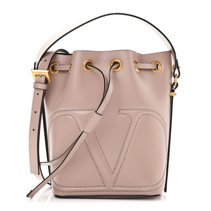 Valentino Garavani Calfskin Vlogo Walk Bucket Bag Poudre 1 of 8