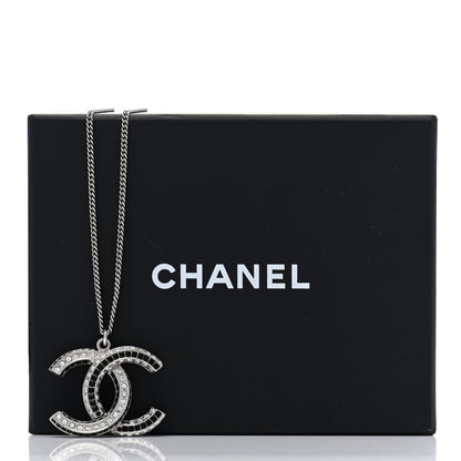 Chanel Baguette Crystal Large CC Necklace Silver Black 6 of 6
