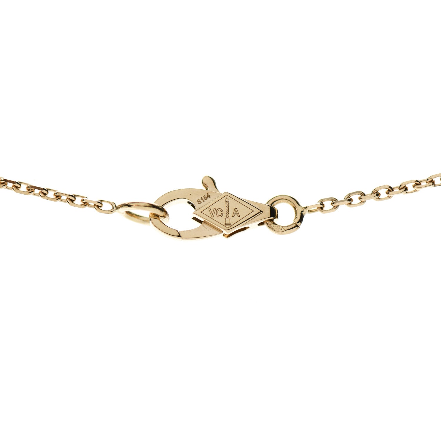 Van Cleef & Arpels 18K Yellow Gold Mother of Pearl Sweet Alhambra Pendant Necklace 4 of 7