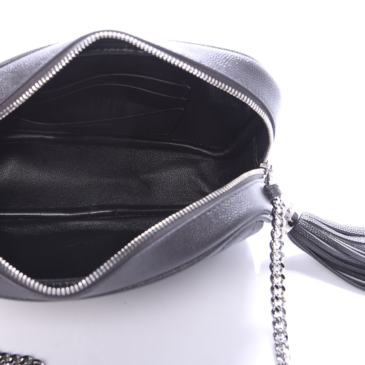Saint Laurent Grain De Poudre Matelasse Monogram Mini Lou Camera Bag Dark Smog 5 of 9