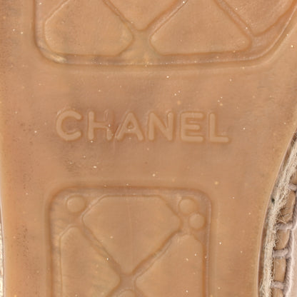 Chanel Lambskin CC Espadrilles 39 Beige Black 9 of 12