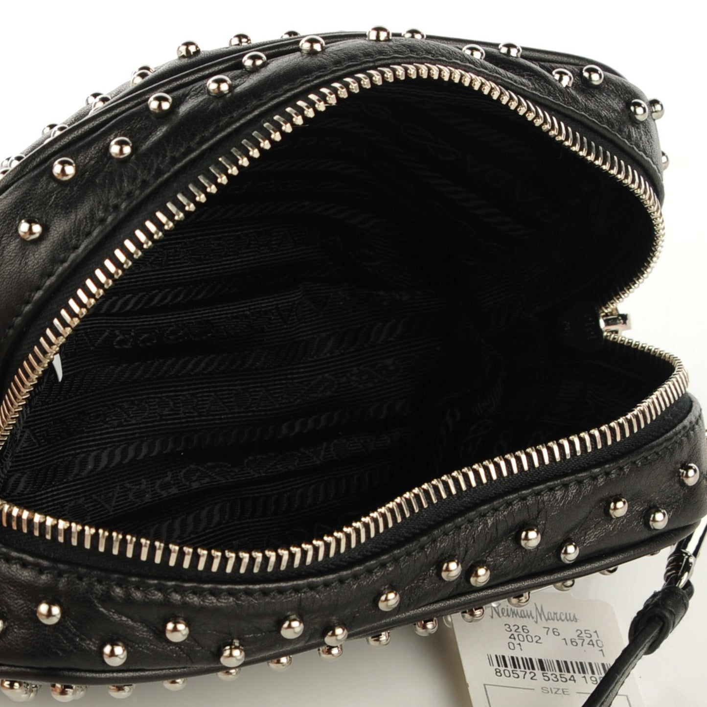 Calfskin Studded Crossbody Bag Nero Black