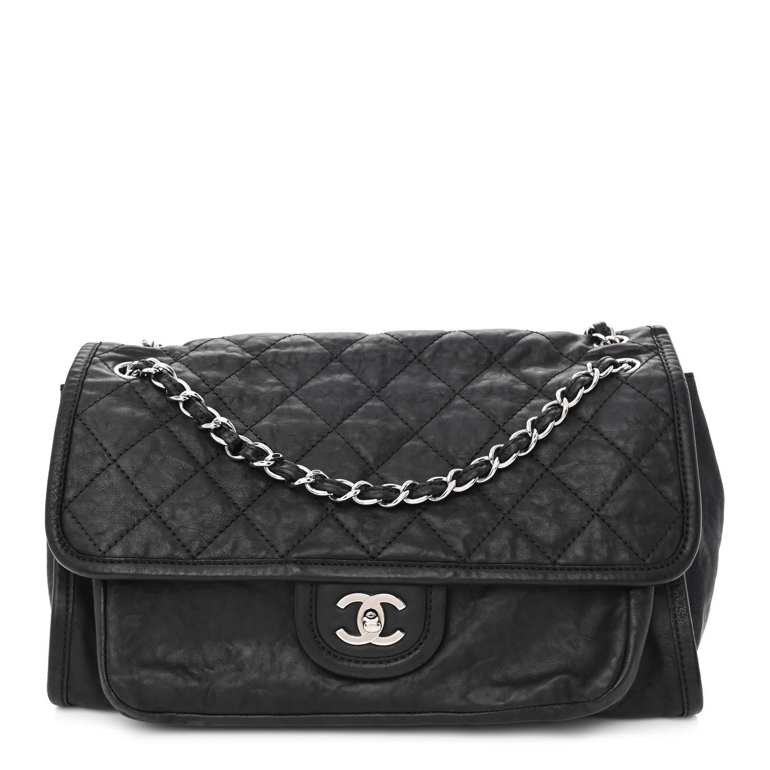 Chanel Washed Lambskin Accordion Flap Black 1 of 10