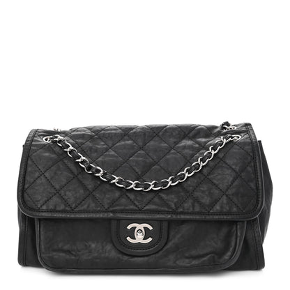 Chanel Washed Lambskin Accordion Flap Black 1 of 10
